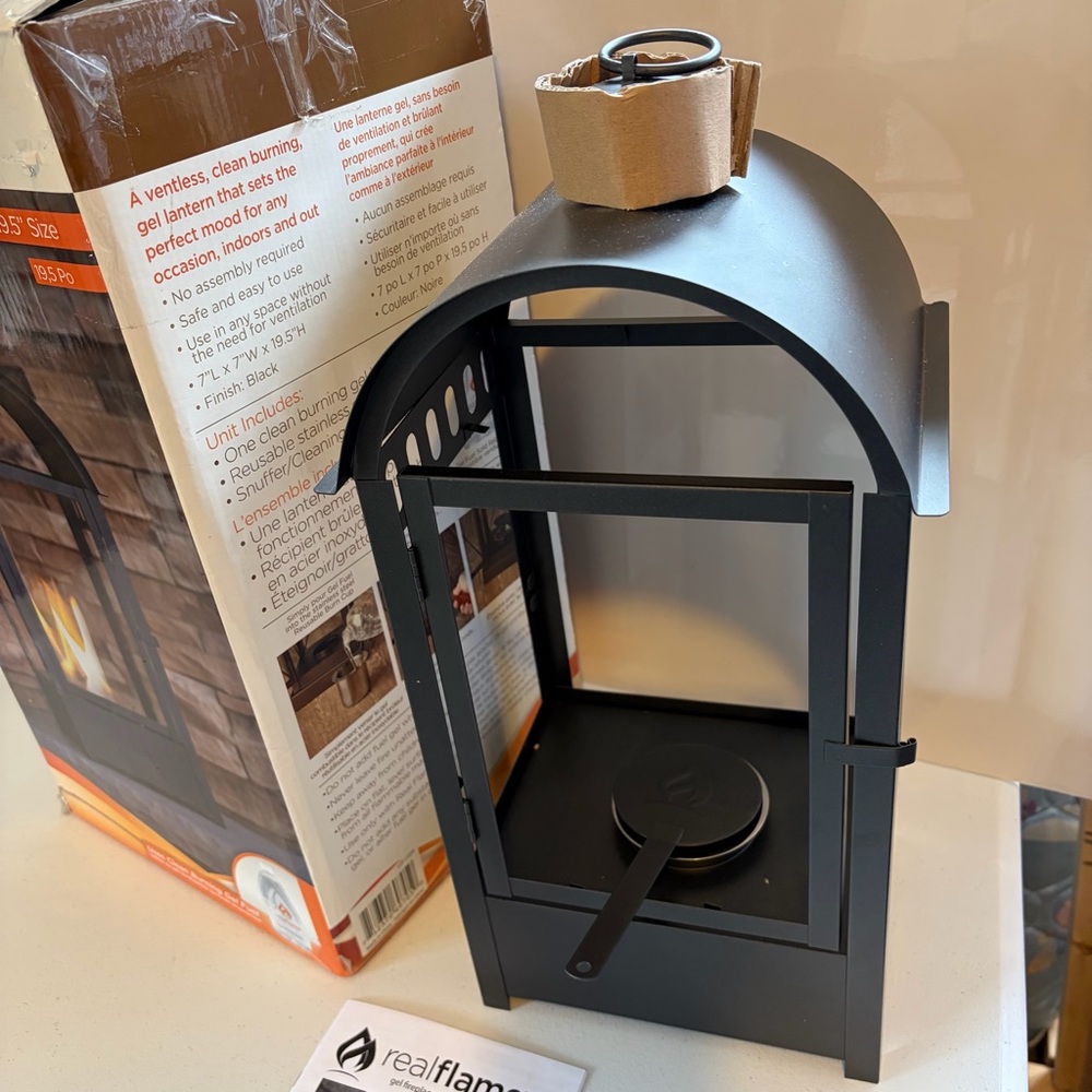 Luminara Real Flame Effect Candle Black Outdoor Lantern Regency 607 new open box - Picture 4 of 9